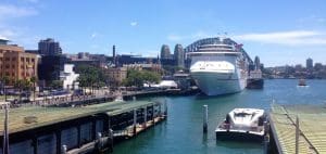 Sydney, Australia cityscape with iconic landmarks.