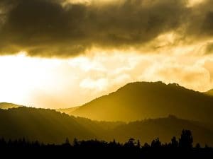 Mountain with overcast weather